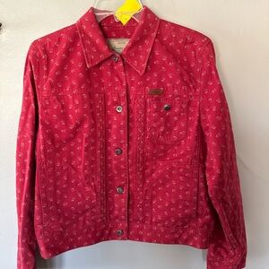 *LIKE NEW* Ralph Lauren Red Flower Pattern Light Denim Jacket
